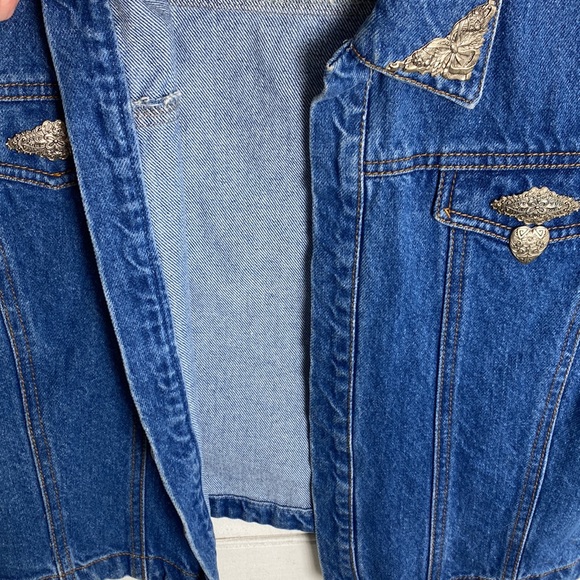 Vintage Denim Brass Menagerie Jean Vest - Picture 3 of 6